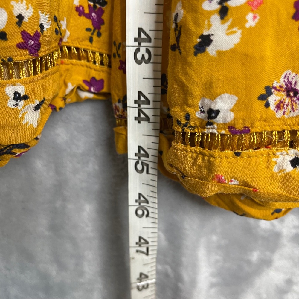 Cooperative Cindy Dress Womens 2 Mustard Yellow Ditsy Floral Preppy Cottage Boho - Picture 8 of 9